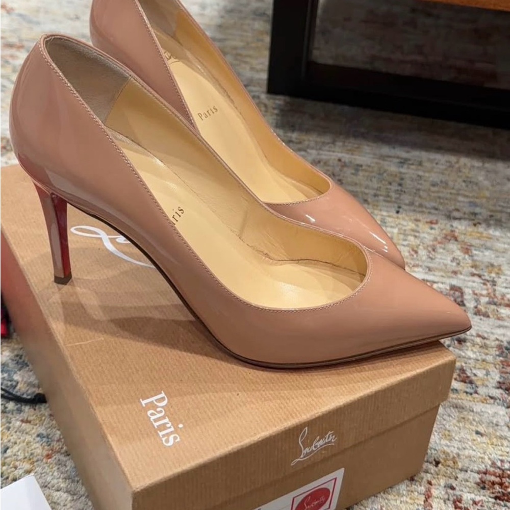 Christian Louboutin Beige Heels with Red Soles